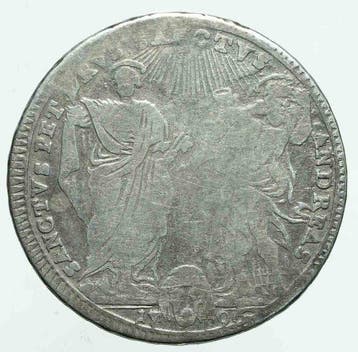 Italië, Pauselijke Staat Papa Pio VI. Testone 1796 (Zonder