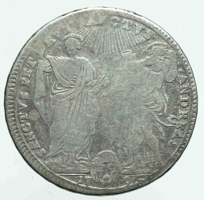 Italië, Pauselijke Staat Papa Pio VI. Testone 1796 (Zonder, Timbres & Monnaies, Monnaies | Europe | Monnaies non-euro
