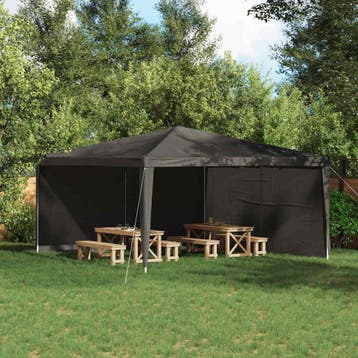 vidaXL Party Tent Zijwand 2 st 400 x 195 cm Antraciet PE en, Tuin en Terras, Verzenden, Nieuw