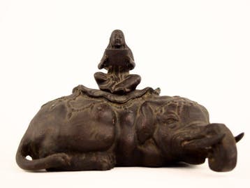 Incense burner Fugen Bodhisattva riding an elephant - Statue