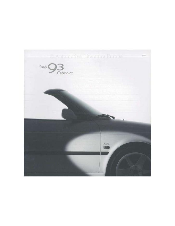 2003 SAAB 9-3 CABRIO BROCHURE NEDERLANDS, Boeken, Auto's | Folders en Tijdschriften, Ophalen of Verzenden