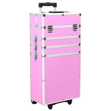 vidaXL Make-up trolley aluminium roze, Bijoux, Sacs & Beauté, Trousses de toilette, Verzenden