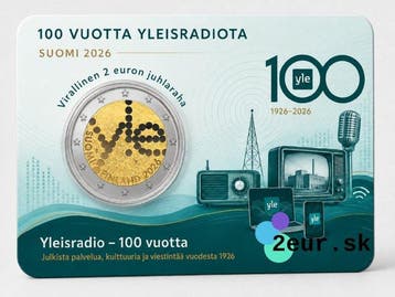 Finlande. 2 Euro 2026 Yle Broadcasting Company - FI + EN