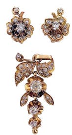 Ensemble de bijoux 2 pièces - 18 carats Or jaune Diamant, Bijoux, Sacs & Beauté