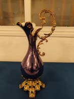 Vase Ikebana - Bronze doré - Un délicat bleu cobalt Sè