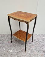 Napoleon III stijl Marquetry sidetable - Étagère - Laiton,, Antiquités & Art