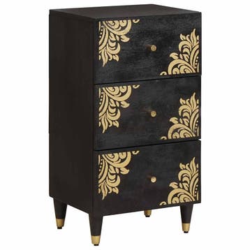 vidaXL Dressoir met lade Zwart 40 x 33 x 75 cm Massief Mango, Verzenden, Nieuw