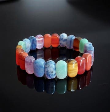 Elegante armband met 7 chakras, veelkleurig. Natuurlijke