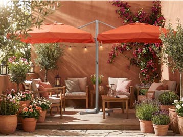 Veiling - Dubbel hangende parasol Oranje (2 * 300x400cm)