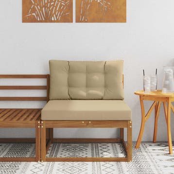 vidaXL Buiten Midden Sofa Naturel, Tuin en Terras, Verzenden, Nieuw