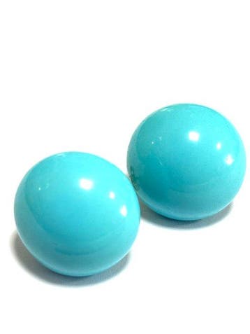 Turquoise - Zilver - Oorbellen