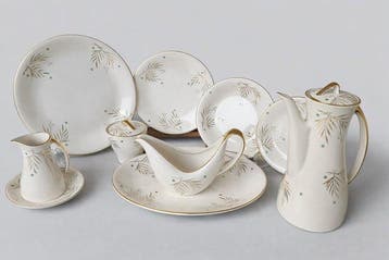Keramis Boch - Eetservies - Porselein, Verguld