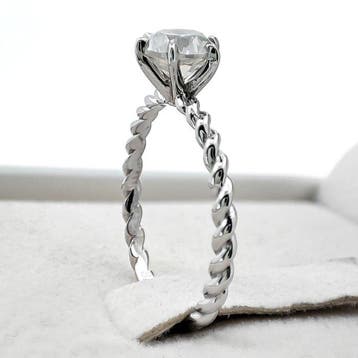 Zonder minimumprijs - Ring - 14 karaat Witgoud - 1.00ct. tw., Nieuw