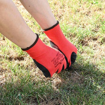 vidaXL Werkhandschoenen 24 st Rood en Zwart 8 / m Latex, Tuin en Terras, Werkkleding, Verzenden, Nieuw
