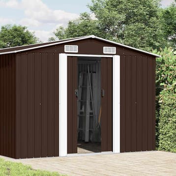 vidaXL Tuinschuur 257x392x181 cm metaal bruin, Verzenden
