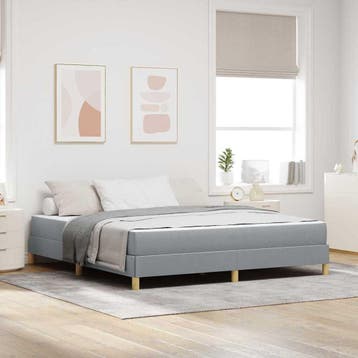 vidaXL Boxspring bed met matras Lichtgrijs 180 x 200 cm Stof, Verzenden, Nieuw