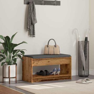 vidaXL Hallenbank Oudhout 83 x 38 x 45 cm Geengineerd Hout, Verzenden, Nieuw