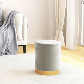 vidaXL Hocker met opbergruimte rond fluweel 31 x 37 cm, Verzenden, Nieuw