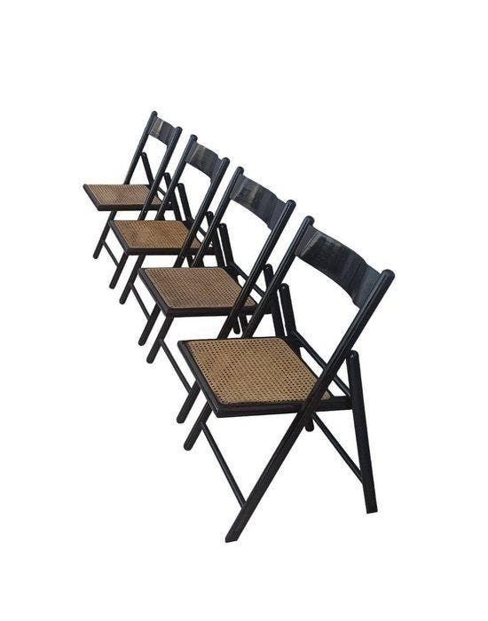 Habitat - Stoel - Hout - Vier opvouwbare stoelen, Antiek en Kunst, Curiosa en Brocante