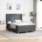 vidaXL Boxspring bed met matras Donkergrijs 140 x 200 cm, Verzenden, Nieuw