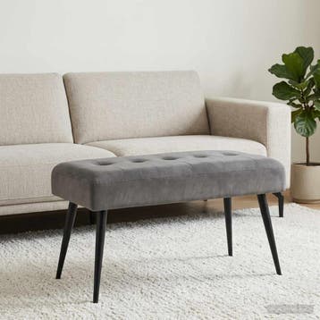 vidaXL Bank met knopen tufting Donkergrijs 80 x 40 x 46 cm, Verzenden