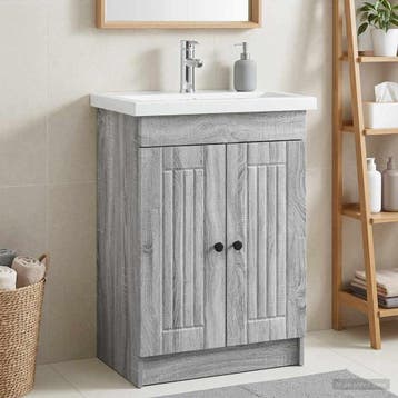 vidaXL Badkamer onder Wastafel Kast Grijs Sonoma 56 x 37,5 x, Verzenden