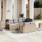 vidaXL 11-delige Tuinset met kussens poly rattan beige, Verzenden, Tuinset