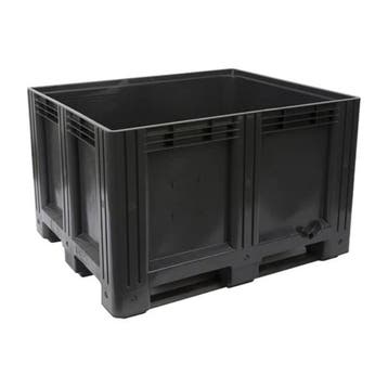 Palletbox kunststof 120x100x76cm gesloten 3-sledes nieuw, Ophalen of Verzenden