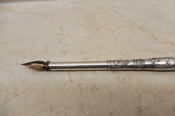 Kroontjespen - zilver - Frankrijk - 1870/1890 - Pen
