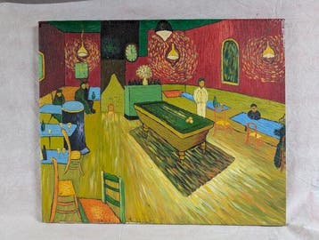 École italienne (XX) - Il caffè di notte, omaggio a Van Gogh