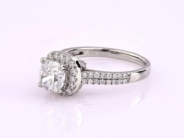 Ring - 14 karaat Witgoud - 2.08ct. tw. Diamant (Lab-grown) -, Bijoux, Sacs & Beauté, Bagues