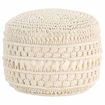 vidaXL Poef macramé handgemaakt 45x30 cm katoen, Verzenden