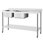 Spoeltafel | RVS | 2 Spoelbakken (Links) + Afdruipvlak |, Verzenden, Nieuw in verpakking