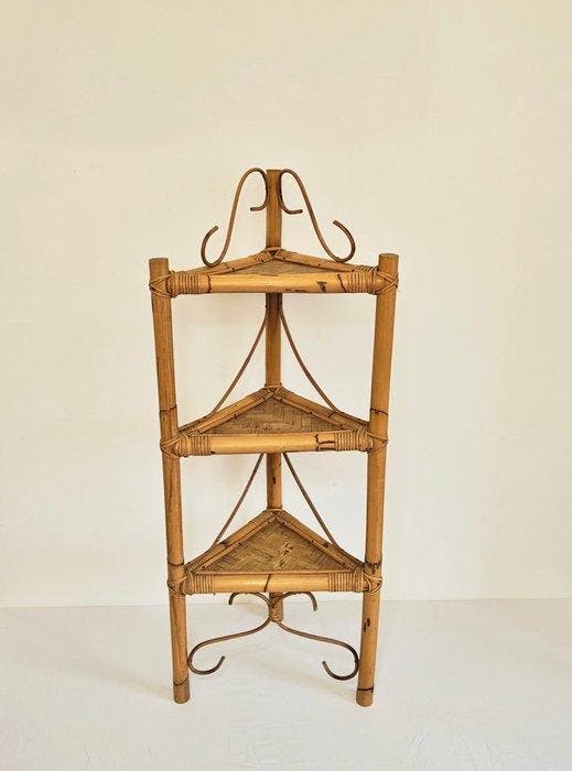 Hoekkast - Bamboe, Rattan - Productie Italië jaren zestig, Antiek en Kunst, Curiosa en Brocante