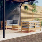vidaXL 5-delige Loungeset met grijze kussens grenenhout, Verzenden, Loungeset