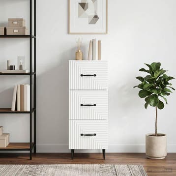 vidaXL Ladekast Wit 33 x 34,5 x 89,5 cm Bewerkt hout, Verzenden, Nieuw
