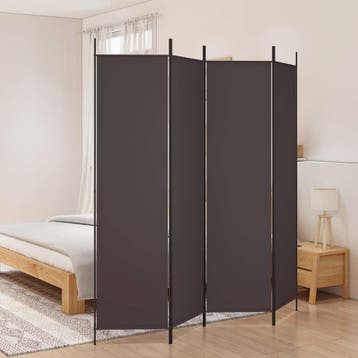 vidaXL Kamerscherm met 4 panelen 200x200 cm stof bruin, Verzenden, Nieuw