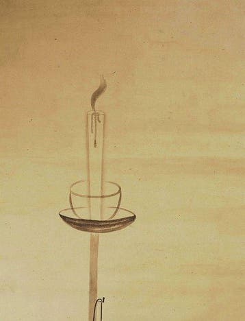 Très belle peinture « Rats And Candlestick », signée Rosetsu