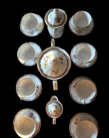 Bernardaud & Co. Limoges - Theeservies (19) - Fleurs des, Antiek en Kunst