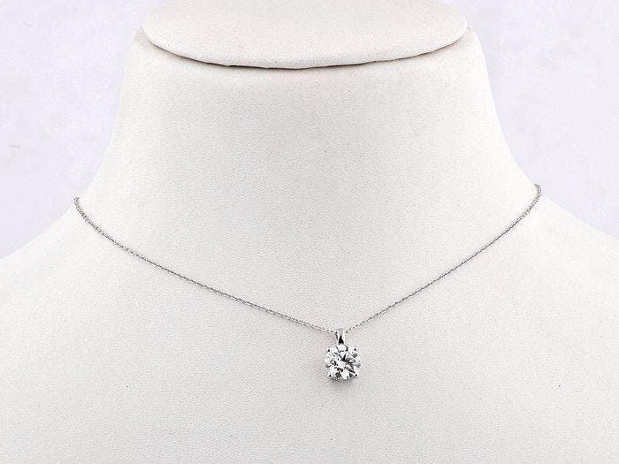 Zonder minimumprijs - Ketting met hanger - 14 karaat Witgoud, Bijoux, Sacs & Beauté, Bijoux anciens