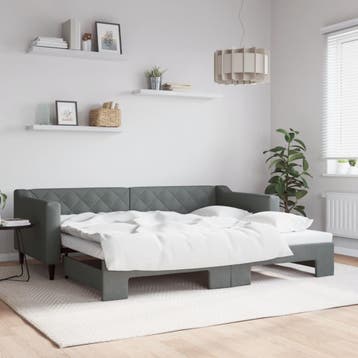 vidaXL Slaapbank met onderschuifbed 90x200 cm stof, Verzenden, Nieuw