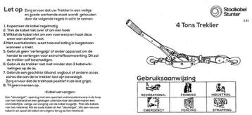 Handtakel Treklier Dubbele staalkabel 2 Ton, Verzenden, Nieuw