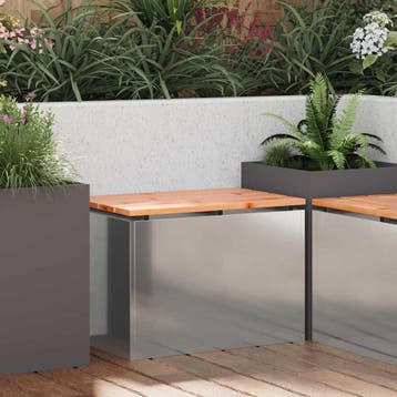 vidaXL Tuinbank Zilver Gegalvaniseerd staal, Verzenden, Nieuw