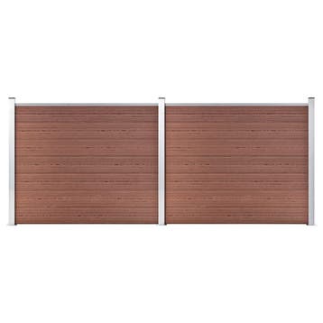 vidaXL Schuttingpanelenset 353x146 cm HKC bruin, Verzenden