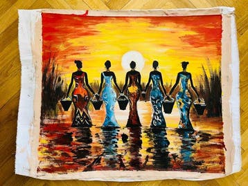 Richard Mudinzva - Five African Women at Sunrise, Antiquités & Art