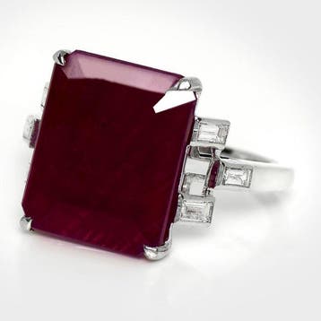 Zonder minimumprijs - Ring - 14 karaat Witgoud, HRD 5,96 ct, Nieuw