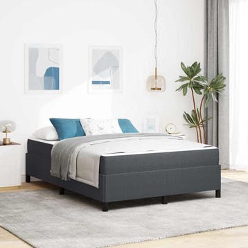 vidaXL Bedframe met matras Donkergrijs 160 x 200 cm Stof, Verzenden, Nieuw