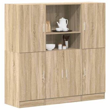 vidaXL 3-delige Keukenkastenset bewerkt hout sonoma, Verzenden