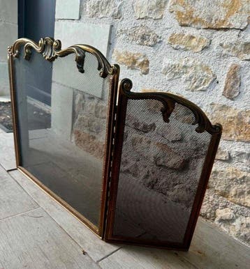 Openhaard accessoire - Messing - Brandmuur in Louis XV-stijl