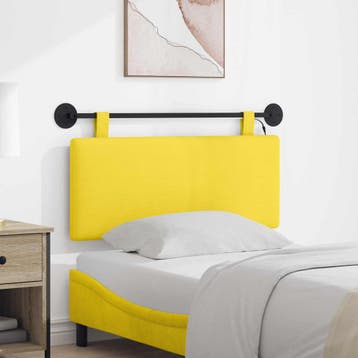 vidaXL Hangend hoofdbord Licht Geel Corduroy stof, Huis en Inrichting, Slaapkamer | Bedden, Verzenden, Nieuw
